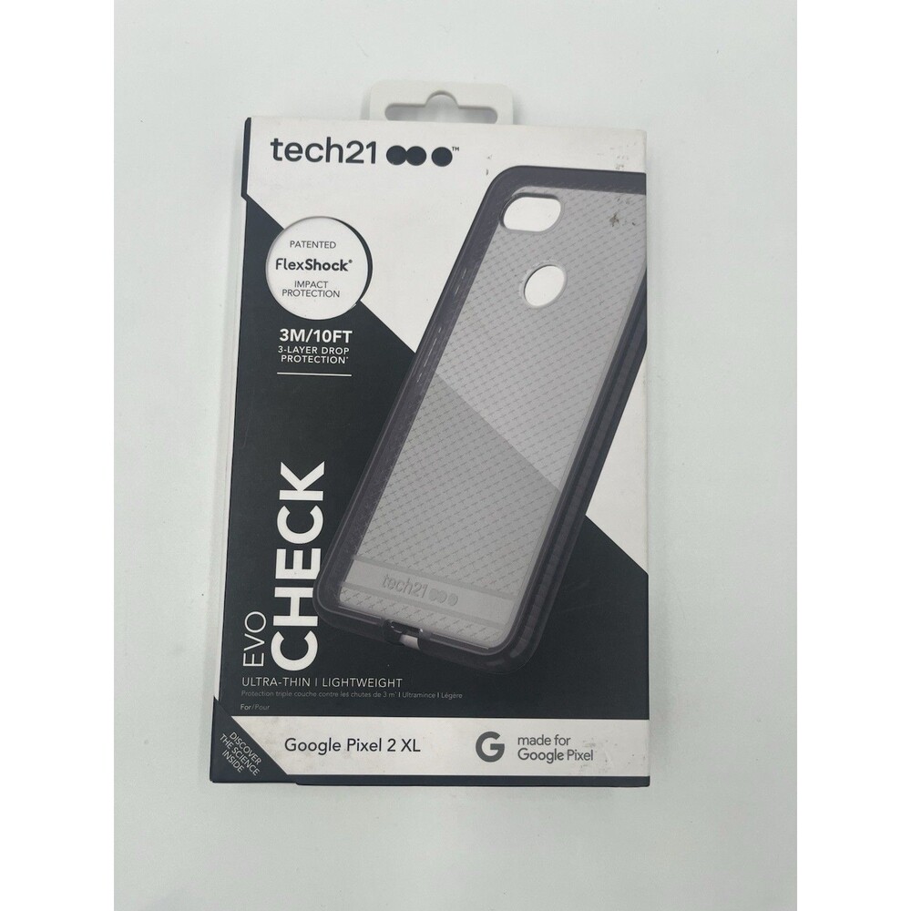 Google Pixel 2 XL Tech21 Evo Check Impact Protective Case Cover Smoky Black